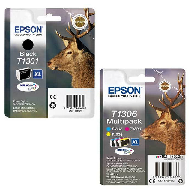 Original Epson T13XL (T1306) Ink Cartridges Multipack