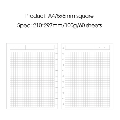 RINGNOTE A4 Squared Refills - 60 Sheets