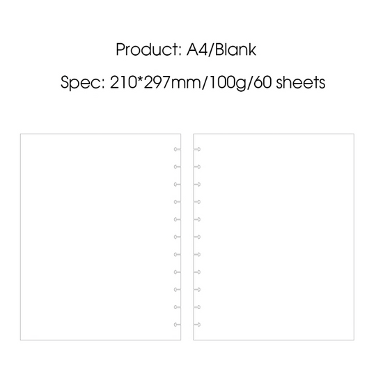 RINGNOTE A4 Plain Refills - 60 Sheets