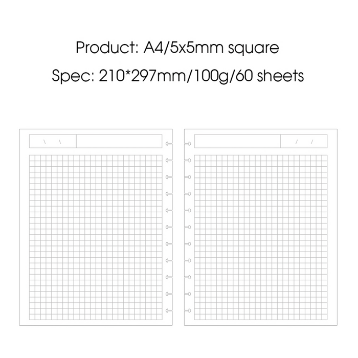 RINGNOTE A4 Squared Refills - 60 Sheets