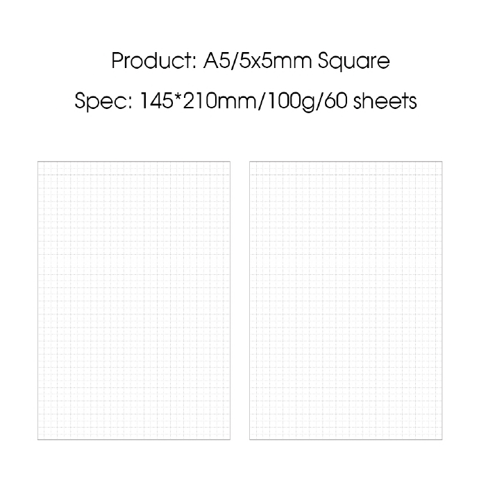 RINGNOTE A5 Squared Refills - 60 Sheets
