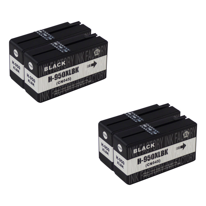 Premium Compatible HP 950XL Black Ink Cartridge Four pack