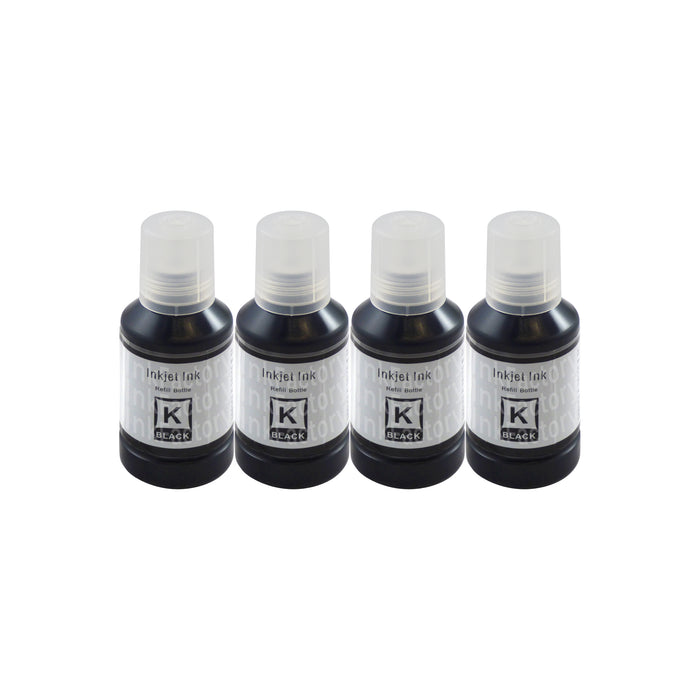 Premium Compatible Epson Ecotank Black High Capacity Ink Bottles Four Pack for 102, 106, 104, 105 T664, T774