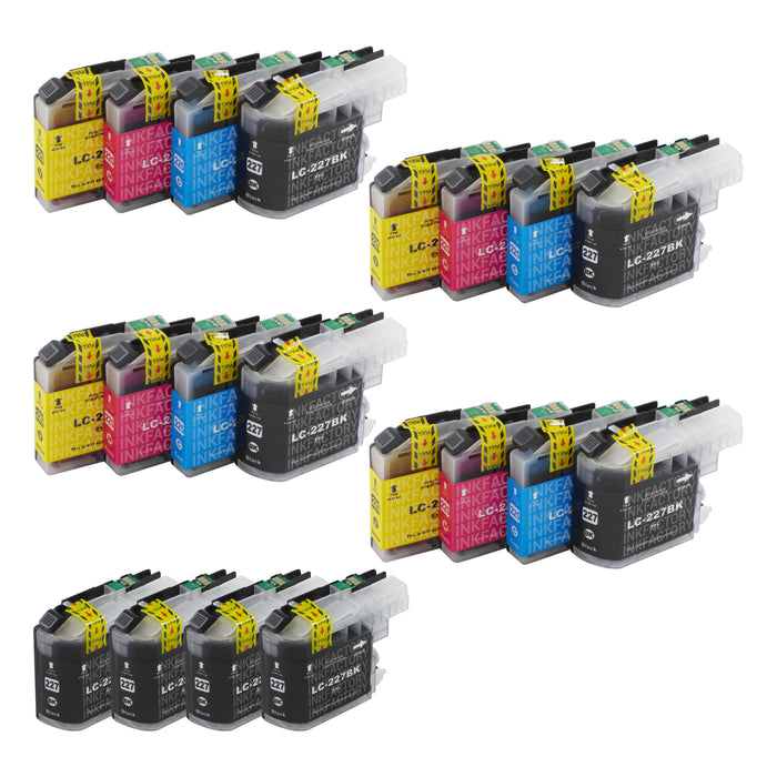Premium Compatible Brother LC227XL - BIG BUNDLE DEAL - (4 Black & 4 Multipacks) - Pack of 20 Cartridges